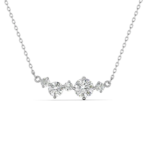 MJ-20 Moissanite Solitaire Pendant Necklace 5PCS Original in Pure Silver 925