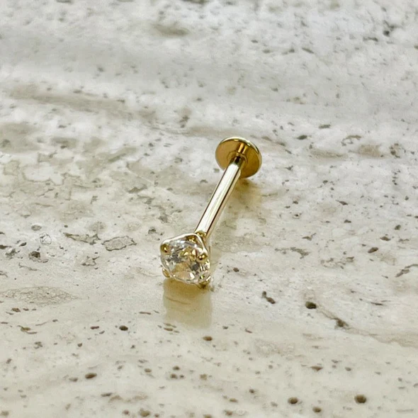 MJ-302 Moissanite Diamond Nose Stud Gold