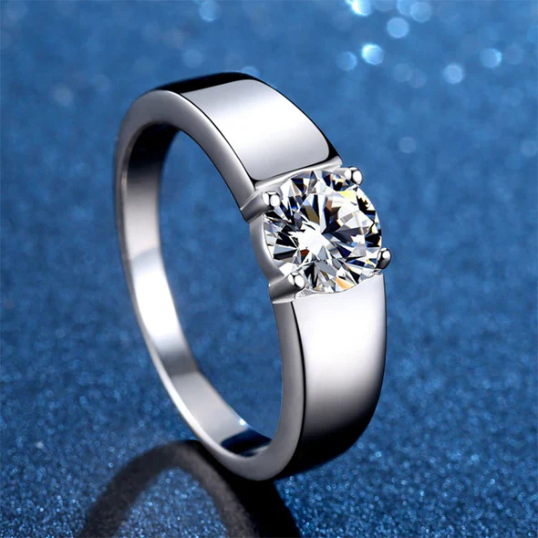 MJ-202 Carat D Color Moissanite Wedding Band Men Ring 925 Sterling Silver Engagement Rings For Man With GRA Certificate Gift
